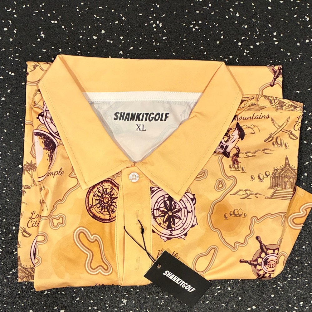 Men's Yellow Graphic Polo Shirt